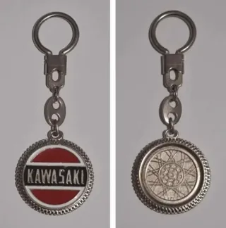 Llavero Kawasaki vintage logo rueda llanta