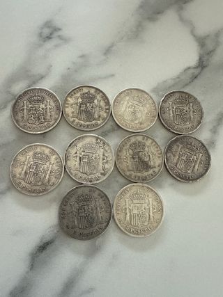 10 Monedas Plata 5 Pesetas Alfonso XIII