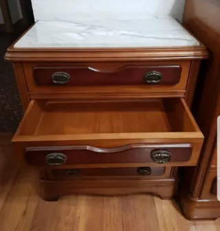 Mueble tocador vintage madera y mármol