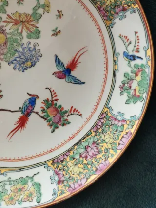 Pareja platos porcelana oriental grandes