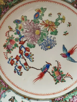 Pareja platos porcelana oriental grandes