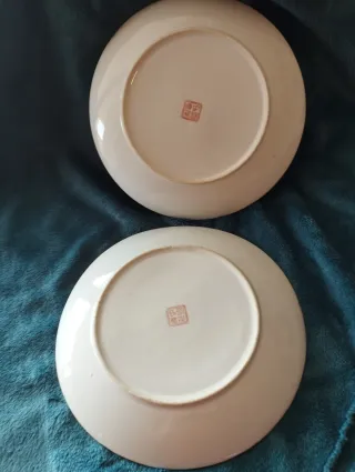Pareja platos porcelana oriental grandes