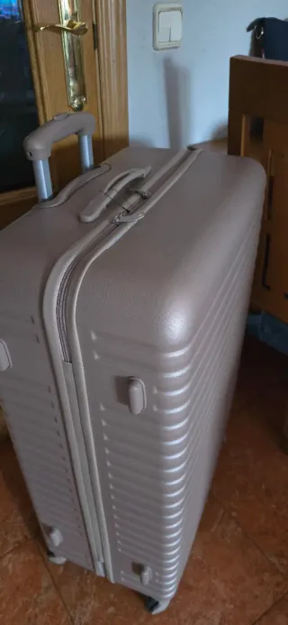 Maleta grande beige/gris