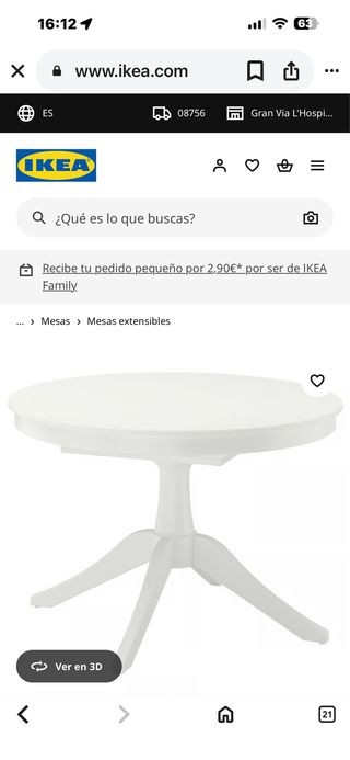Mesa redonda extensible Ikea