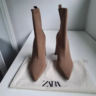 Botines Zara Mujer Beige/Marrón Talla...