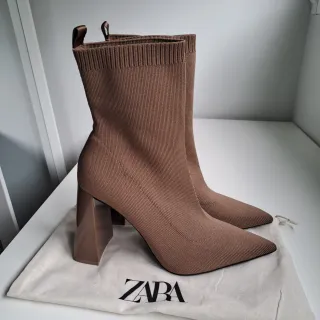 Botines Zara Mujer Beige/Marrón Talla...