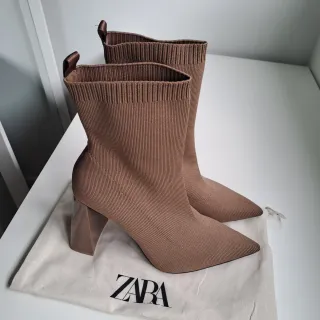 Botines Zara Mujer Beige/Marrón Talla...