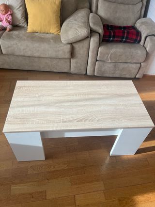 Mesa de centro elevable madera y metal