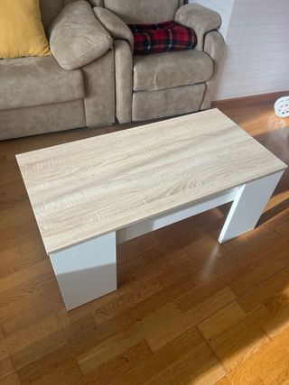 Mesa de centro elevable madera y metal