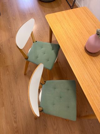 Mesa comedor madera bamboo y 4 sillas