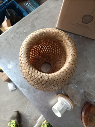 - Schindora Vintage Lampara Bambu,Madera Boho La