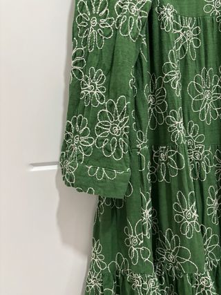 Vestido Zara verde estampado flores