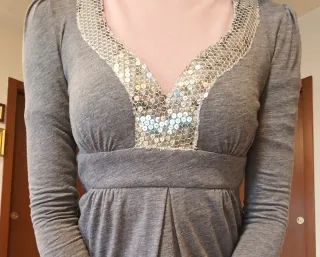 Abito longuette donna grigio