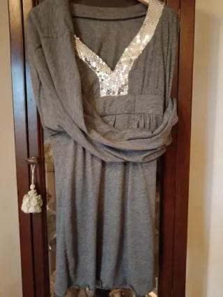 Abito longuette donna grigio