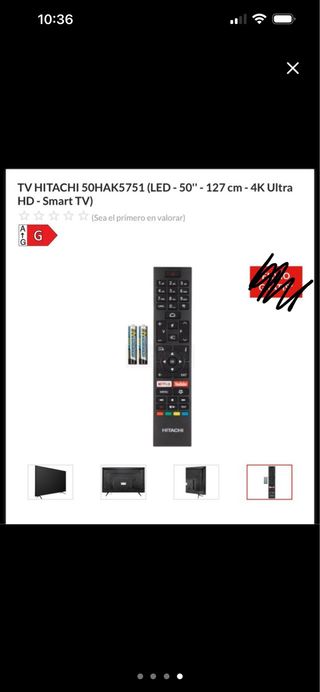 TV Hitachi 50 4K Android TV 50HAK5751 Nueva
