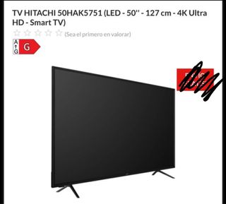 TV Hitachi 50 4K Android TV 50HAK5751 Nueva