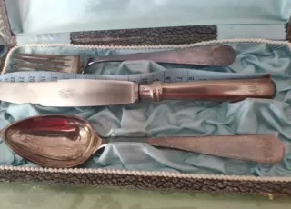 Set 2 cubiertos plata adultos