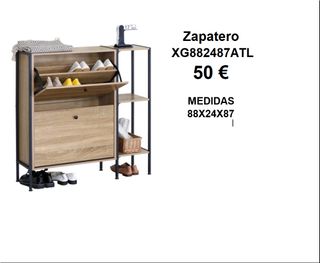 Zapatero de madera y metal