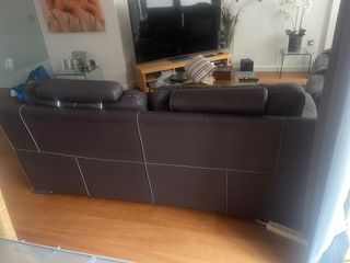 Sofá polipiel negro/marrón buen estado