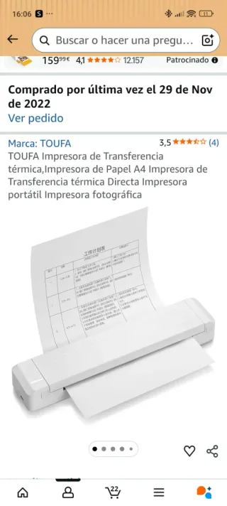 Impresora Portátil Pooooli A4 Blanca