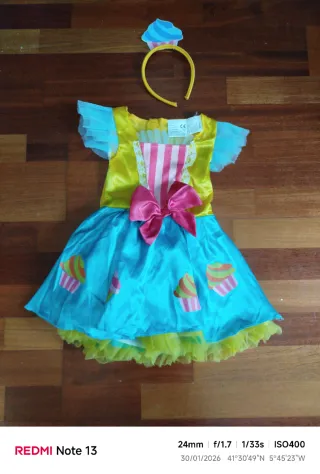 Disfraz pastelito niña 3-4 años