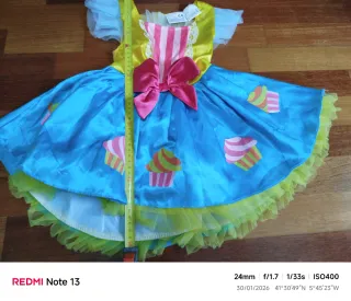 Disfraz pastelito niña 3-4 años