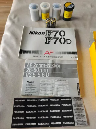 Nikon F70 + Nikkor + Disparador + 4 Carretes