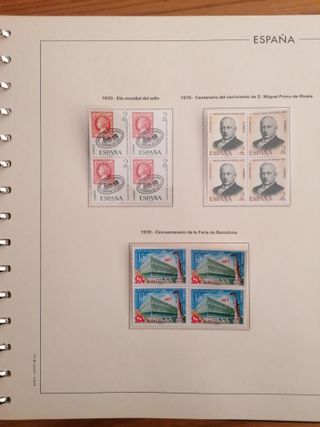 ÁLBUM SELLOS ESPAÑA AÑOS 1970 A 1974**MNH. BLOQUE