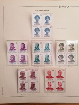 ÁLBUM SELLOS ESPAÑA AÑOS 1970 A 1974**MNH. BLOQUE