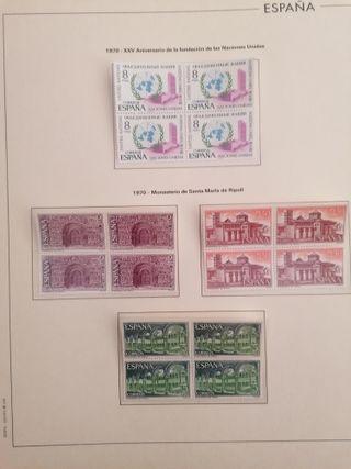 ÁLBUM SELLOS ESPAÑA AÑOS 1970 A 1974**MNH. BLOQUE