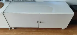 Mueble TV Ikea Besta Blanco Cristal