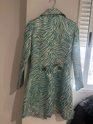 Conjunto Chaqueta y Falda Cebra Oro y Turquesa