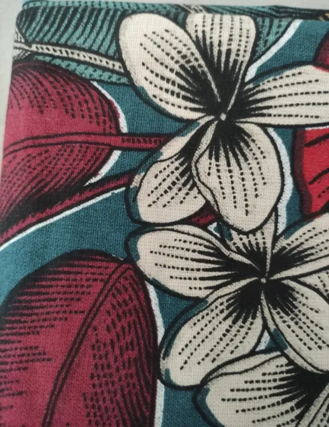 Tela lino y algodón estampado tropical