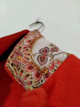 Giacca Lana Cashmere seta e  Lino color  Corallo