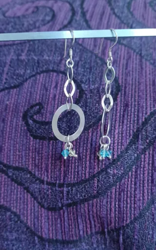 Pendientes Plata Ley 925 con piedras de color.