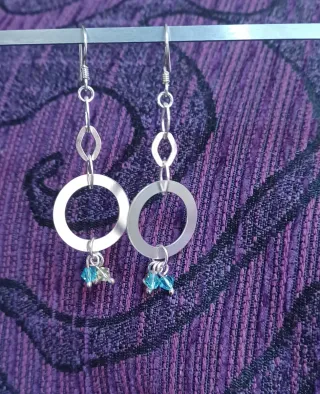 Pendientes Plata Ley 925 con piedras de color.