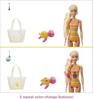 Barbie Color Reveal con Espuma Piña, muñeca Sorpre