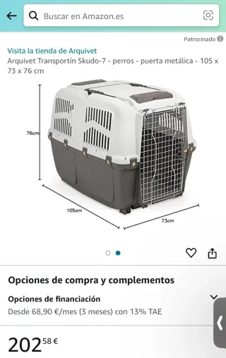 Transportín grande gris y blanco