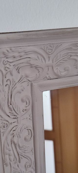 Espejo Marco Blanco Tallado