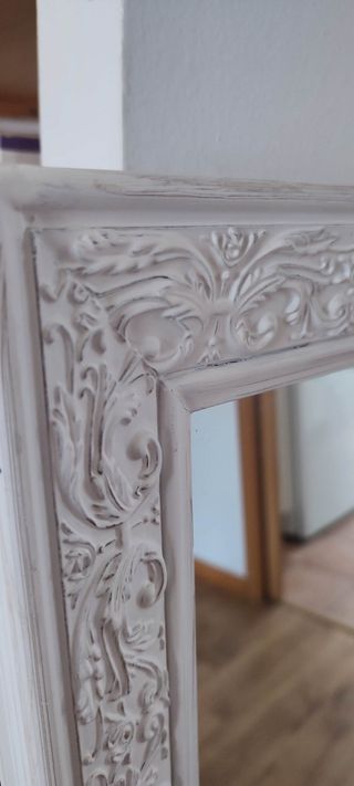Espejo Marco Blanco Tallado