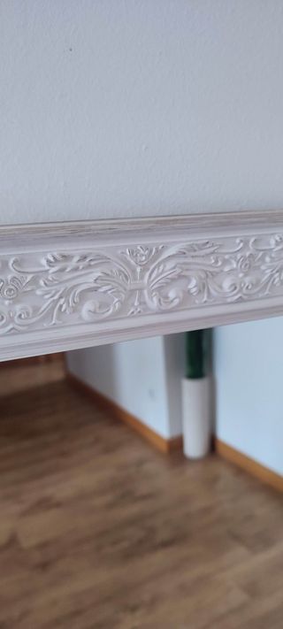 Espejo Marco Blanco Tallado