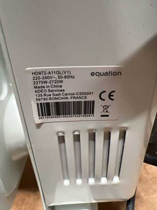 Radiador Eléctrico Aceite Equation