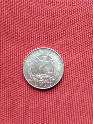 2 Lire 1939 Monete Italia Pari a nuovo