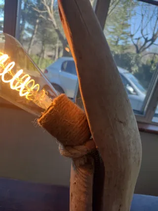 Lampada da tavolo/terra in legno