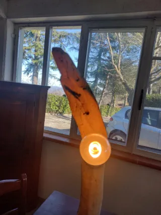 Lampada da tavolo/terra in legno