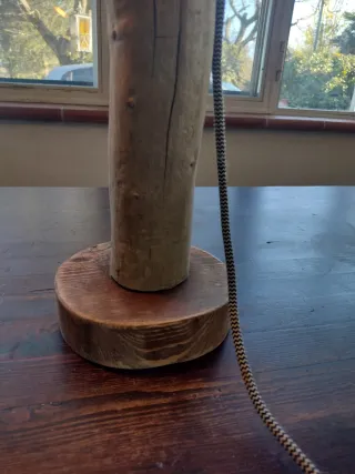 Lampada da tavolo/terra in legno