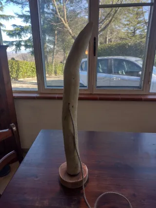 Lampada da tavolo/terra in legno