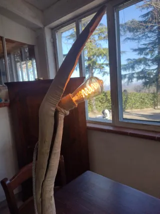 Lampada da tavolo/terra in legno