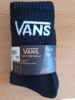Calcetines Vans Crew Negros Talla de 36.5 a 41