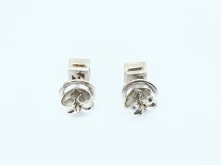 Pendientes Oro Blanco 18K Diamante Princesa